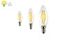 خيوط منحنية LED لمبات الشموع المغلفة الأصفر الفلوريسنت مسحوق 2200 ك
