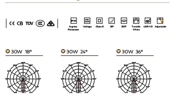 3.5 بوصة مضيئة LED Downlights رقيقة جدا 3000K الدافئة الأبيض الضوء السقفية المنسدلة لمدرسة فندق المطار 15W 2000LM